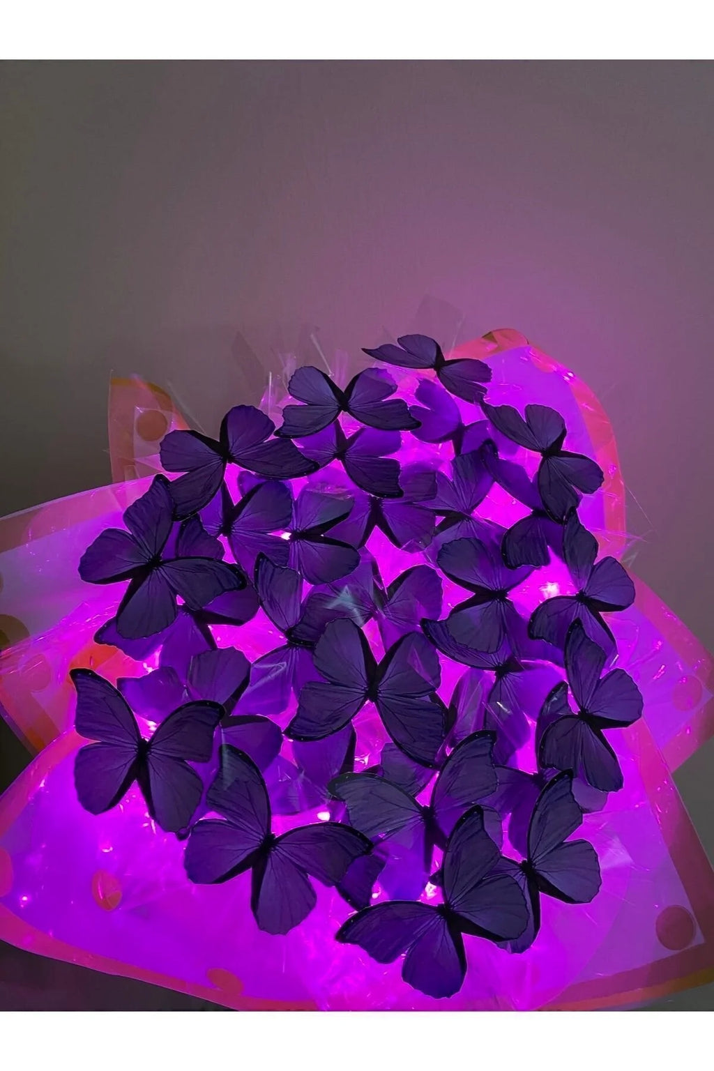 Led Işıklı Mor Kelebek Buketi